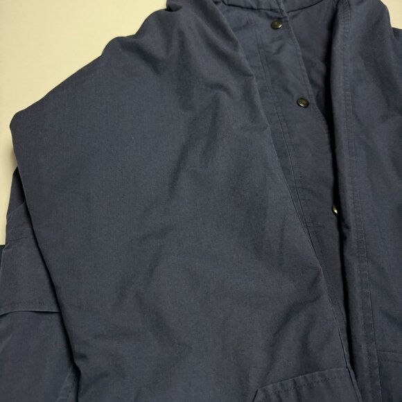 Vintage Burberry Jacket Womens Large 24x28 Blue Hide a Hood England - Picture 7 of 16